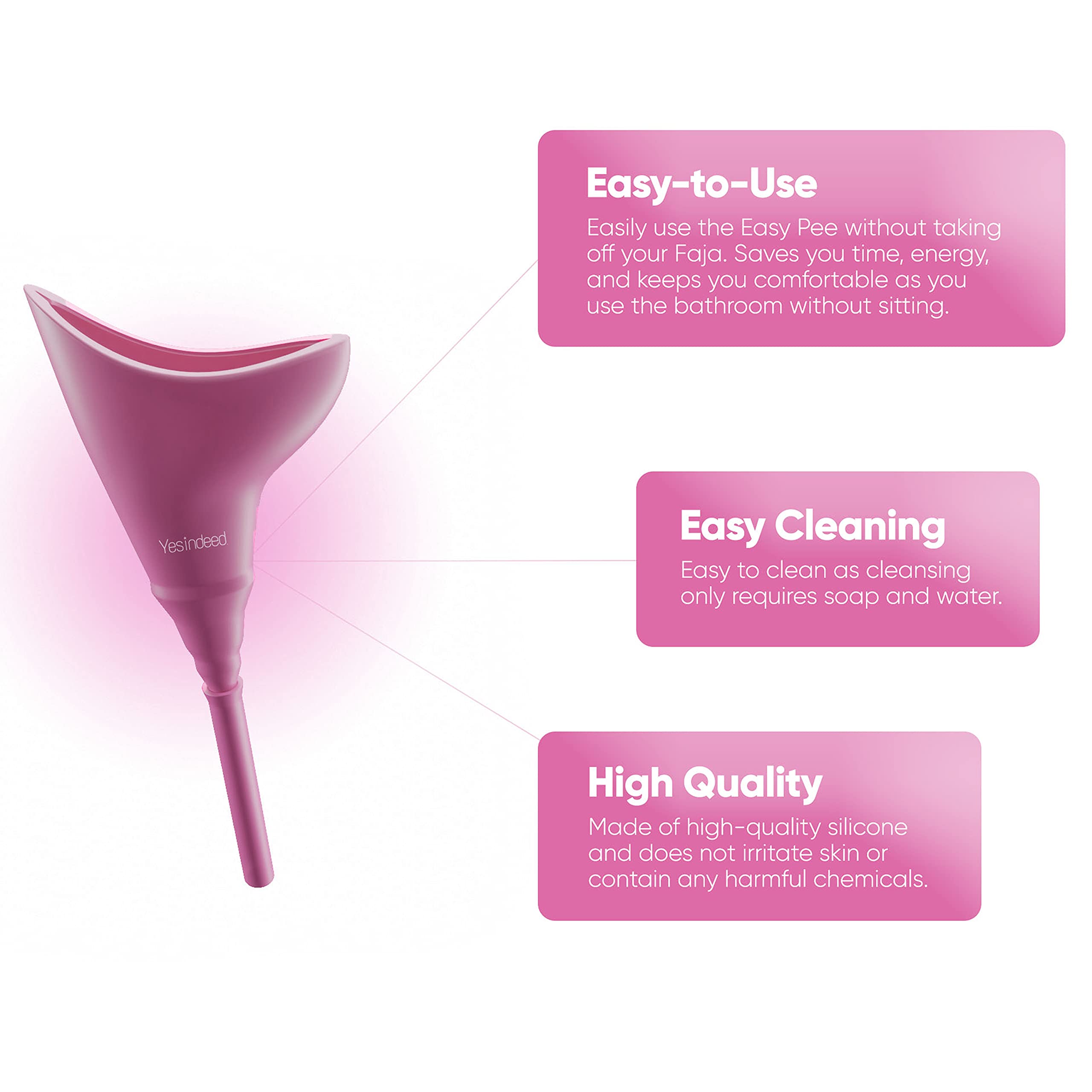 YESINDEED Brazilian Butt Lift Toilet Seat Riser Pillow + Back Support + Female Urination Device Silicone Funnel for Women Standing Up to Pee Reusable Easy to Clean - Image 4