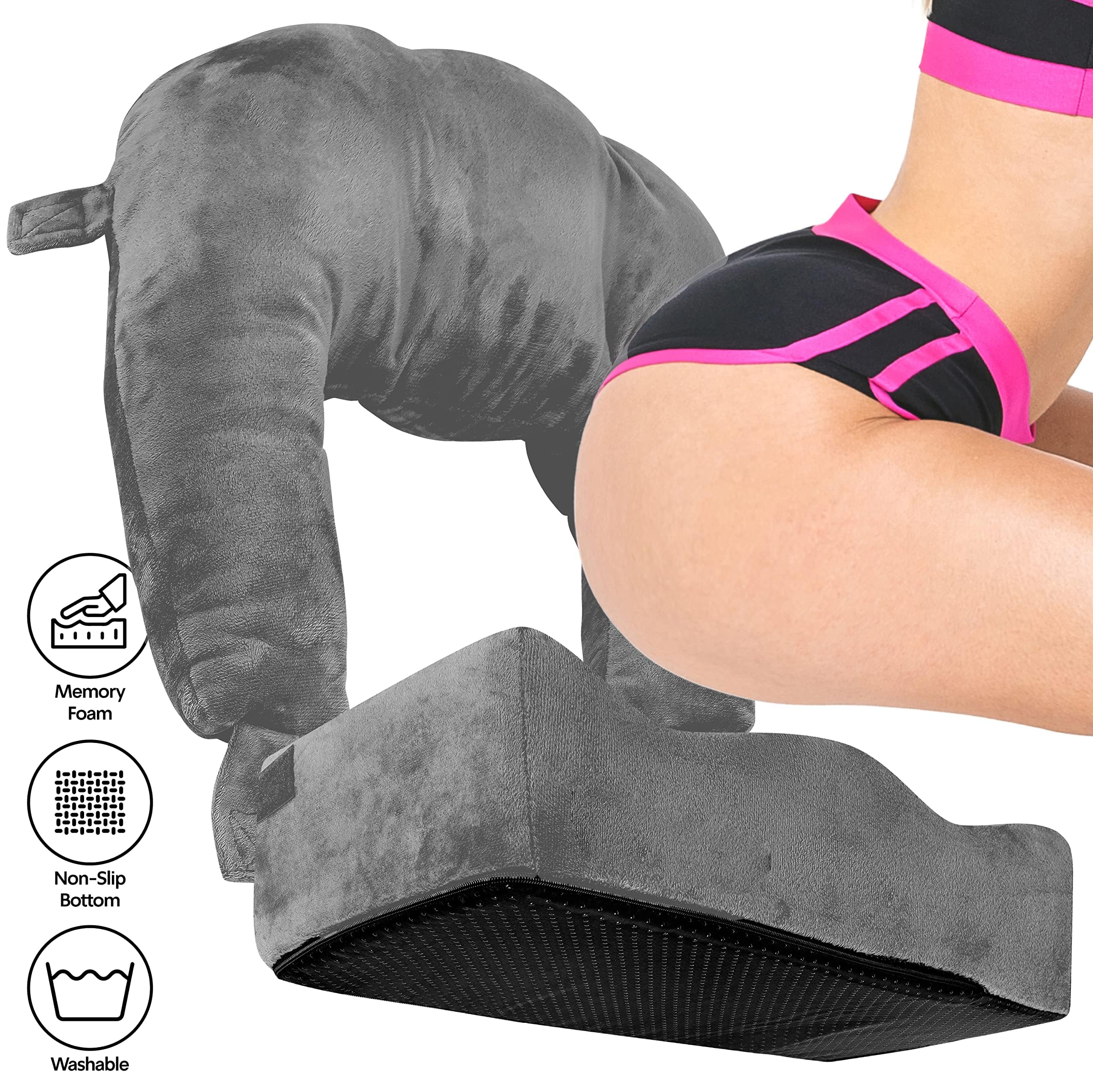 YESINDEED Brazilian Butt Lift Pillow + Back Support – Dr. Approved BBL Foam Pillow Set with Carry Bag, Comfortable & Firm Recovery Cushion for Post Surgery Sitting Relief, Lightweight & Portable, Grey - Image 5