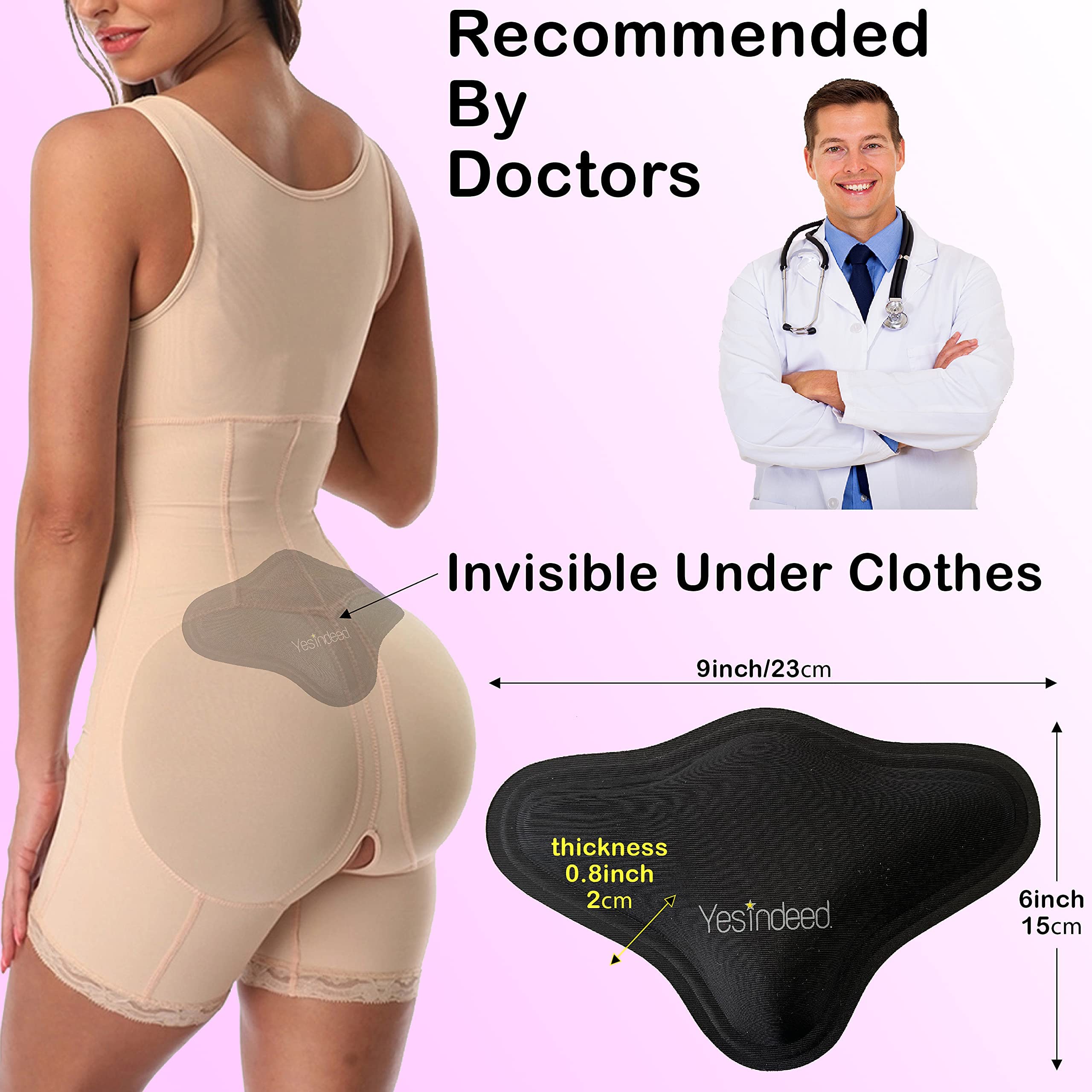 YESINDEED The Royal Bundle for After Brazilian Butt Lift - BBL Pillow + Back Support Cushion, Post Surgery Massage Roller, Lower Back Board & Female Urination Device Silicone Funnel - Image 9